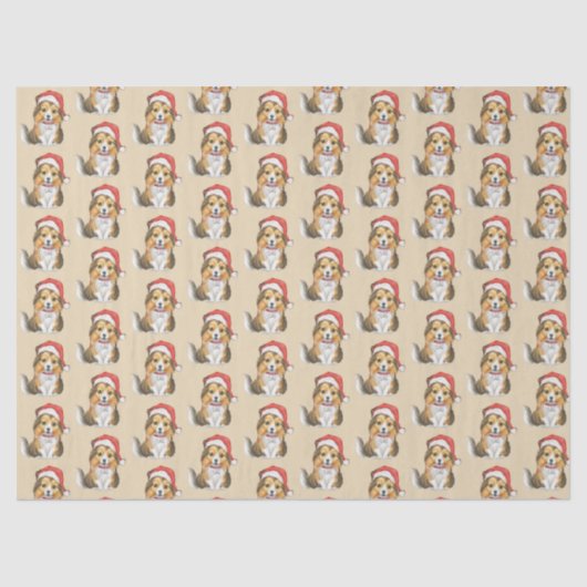 Schuine dop in het Pet van Santa's Tissuepapier (Voorkant)