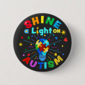 SCHUINE een Licht op AUTISM Ronde Button 5,7 Cm (Voorkant)