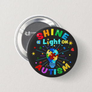 SCHUINE een Licht op AUTISM Ronde Button 5,7 Cm