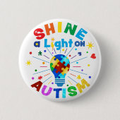 SCHUINE een Licht op AUTISM Ronde Button 5,7 Cm (Voorkant)