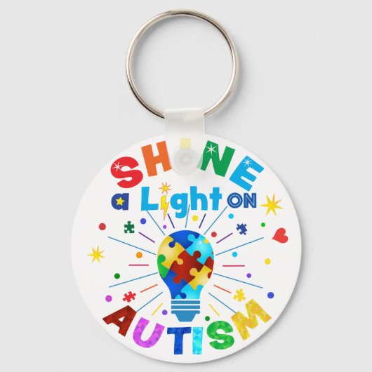 SCHUINE een Licht op AUTISM Sleutelhanger (Voorkant)