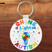 SCHUINE een Licht op AUTISM Sleutelhanger (Voorkant)