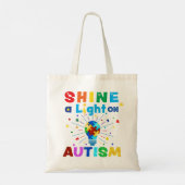 SCHUINE een Licht op AUTISM Tote Bag (Achterkant)