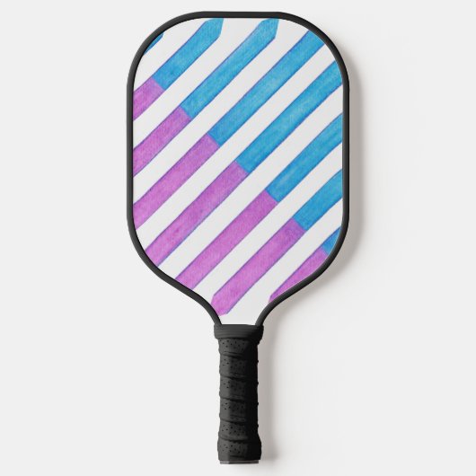 Schuine en blauwe strepen Pickleball Paddle (Voorkant)