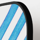 Schuine en blauwe strepen Pickleball Paddle (Links Detail)
