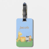 Schuine en kleurrijke Safari-dieren Bagagelabel (Achterkant verticaal)