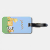 Schuine en kleurrijke Safari-dieren Bagagelabel (Achterkant horizontaal)