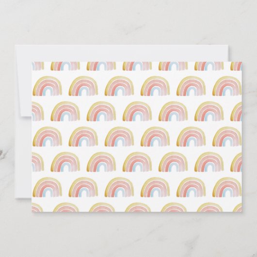 Schuine en kleurrijke Waterverf regenbooggeboorte Aankondiging (Achterkant)