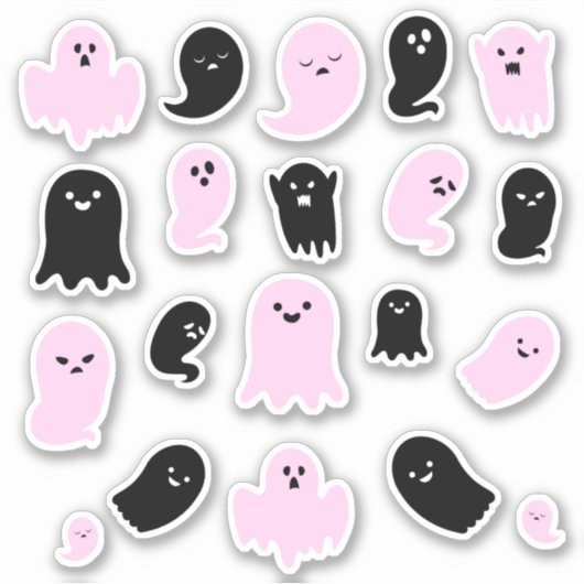 Schuine en roze geesten sticker (Voorkant)