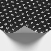 Schuine en witte handgetekende sterren patroon cadeaupapier (Hoek)