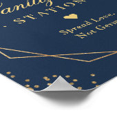 Schuine gouden marine Bourgogne Poster (Hoek)