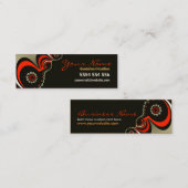 Schuine kaart met kunststofstromen mini visitekaartje (Voorkant / Achterkant)