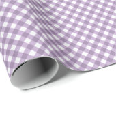 Schuine lavendel en witte geruite stof cadeaupapier (Rol Hoek)