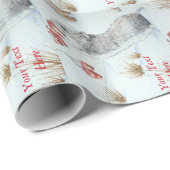 Schuine muis en rode bessen sneeuwen cadeaupapier (Rol Hoek)