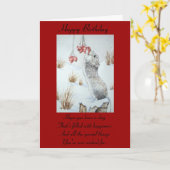 Schuine muis en rode bessen sneeuwen kaart (Gele Bloem)