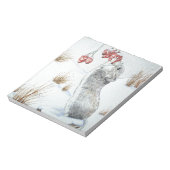 Schuine muis en rode bessen sneeuwen notitieblok (Linkerzijde)