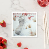 Schuine muis en rode bessen sneeuwen servetten (Insitu)