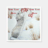 Schuine muis en rode bessen sneeuwen servetten (Voorkant)