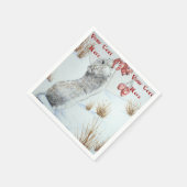 Schuine muis en rode bessen sneeuwen servetten (Hoek)