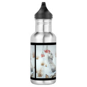 Schuine muis en rode bessen sneeuwen waterfles  (Rechts)