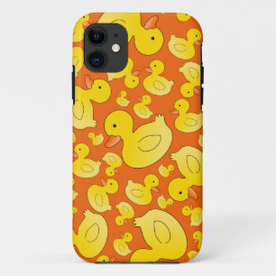 Schuine oranje rubbereenden iPhone 11 hoesje