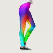 Schuine regenboogkleurpatroon leggings (Rechts)
