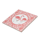 Schuine roze flamingos met wervelkolommen tegeltje (Zijkant)