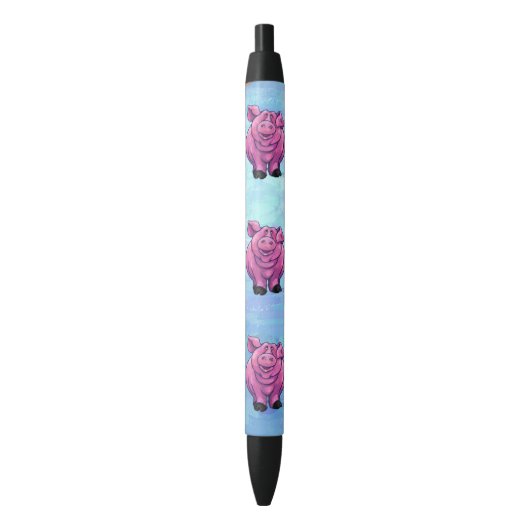 Schuine roze pik op blauw schrijven zwarte inkt pen (Voorkant Verticaal)