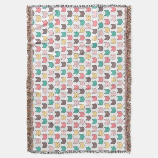 Schuine schattige kittenskoppen, afbeelding patroo deken (Voorkant Verticaal)