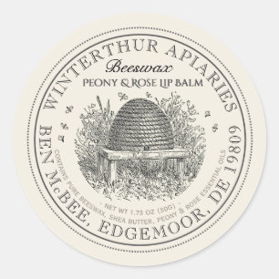 schuine streep ivoor bijenwas lip Balm label