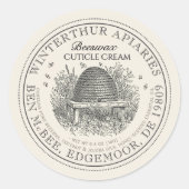  schuine streep ivoor bijeswax keukencrème ronde sticker (Voorkant)