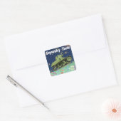schuine tank vierkante sticker (Envelop)