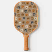 Schuine teddybeer pickleball paddle (Voorkant)