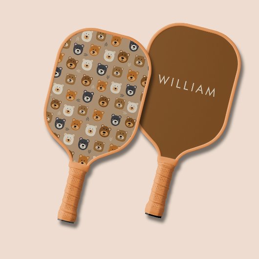 Schuine teddybeer pickleball paddle