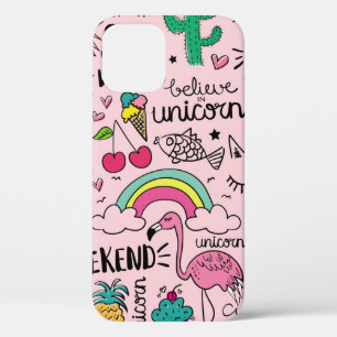 Schuine tekeningen op roze naadloos herhalingspatr Case-Mate iPhone case