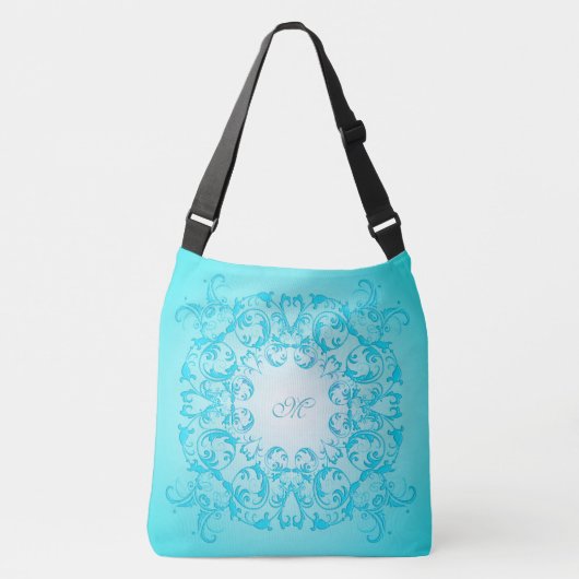 Schuine textuur van de gradiëntbarok van Turquoise Crossbody Tas (Voorkant)