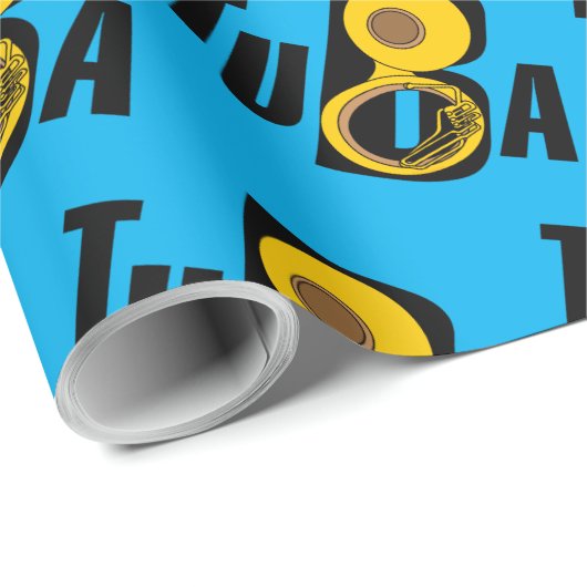 schuine tuba tekst cadeaupapier (Rol Hoek)