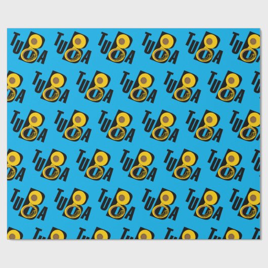 schuine tuba tekst cadeaupapier (Vlak)