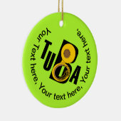 schuine tuba tekst keramisch ornament (Rechts)