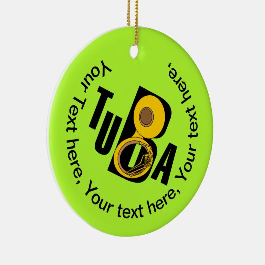 schuine tuba tekst keramisch ornament (Rechts)