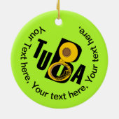 schuine tuba tekst keramisch ornament (Achterkant)