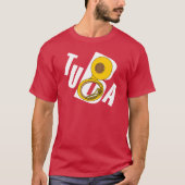 schuine tuba tekst t-shirt (Voorkant)