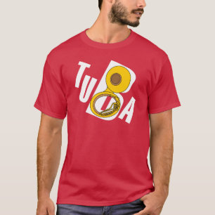 schuine tuba tekst t-shirt