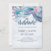 Schuine verpakking | Beach Seashells Jubileum Kaart (Voorkant)