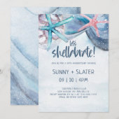 Schuine verpakking | Beach Seashells Jubileum Kaart (Voorkant / Achterkant)