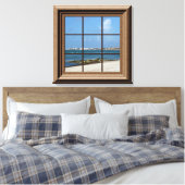 Schuine wand van Uitzicht van het venster Faux Canvas Afdruk (Insitu (Slaapkamer))