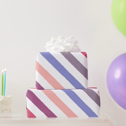 Schuine waterverfstrepen cadeaupapier (Feestgeschenken)