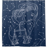 Schuine zodiale tekening douchegordijn (Voorkant)