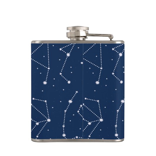 Schuine zodiale tekening heupfles (Achterkant)