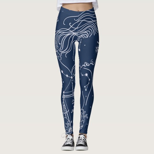 Schuine zodiale tekening leggings (Voorkant)